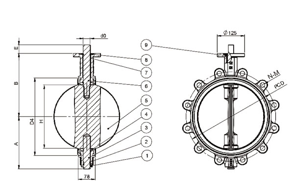 Ductile iron butterfly valve