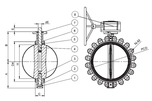 Ductile iron butterfly valves