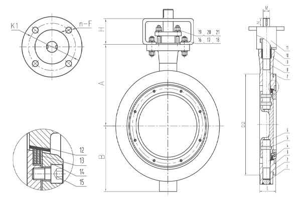 Triple eccentric butterfly valves