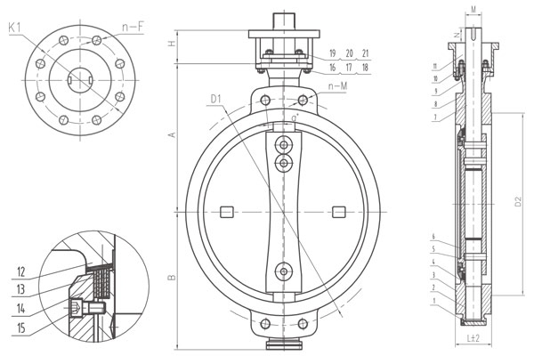 Triple eccentric butterfly valves