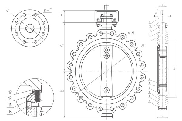 Lug style triple eccentric butterfly valves