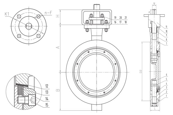 Triple eccentric butterfly valves