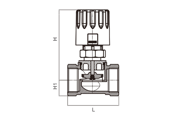 Series fan-coil motorized heating control valves